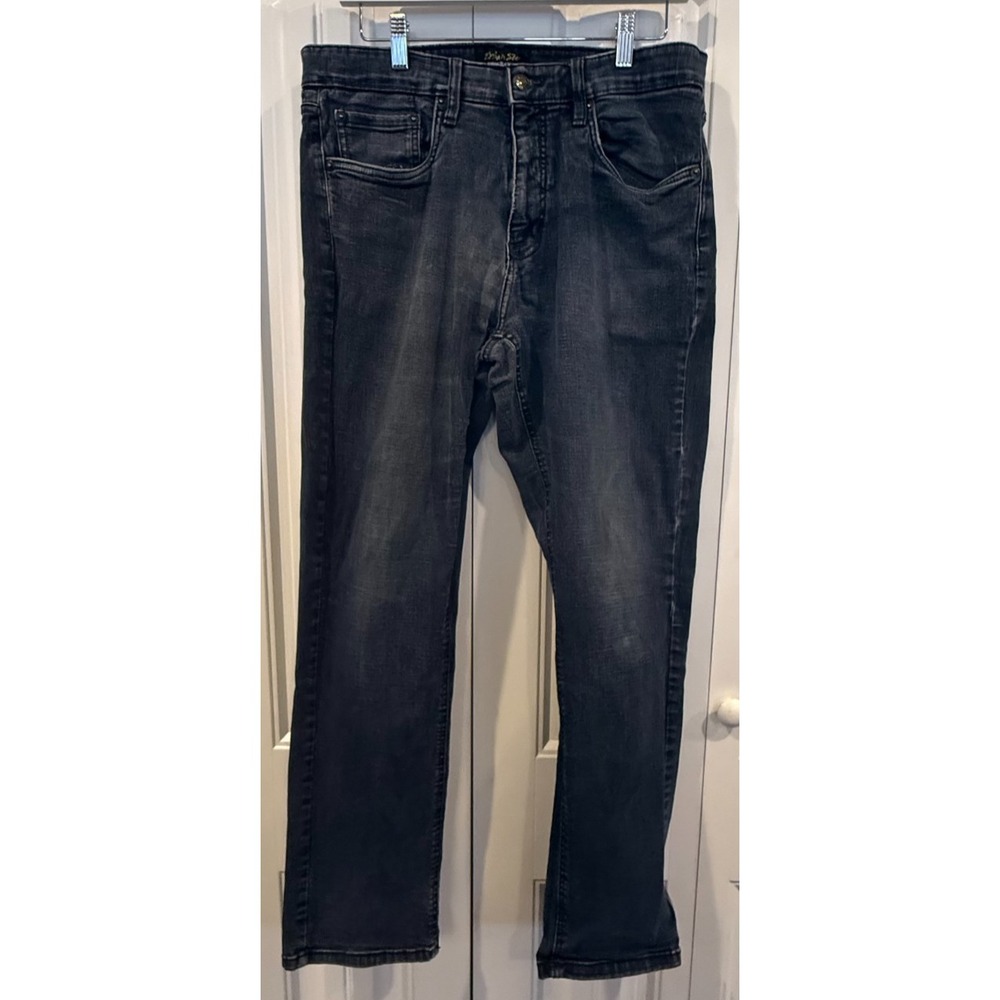 Urban Star Men's 34x32 Black Dark Wash Stretch Denim Jeans Straight Leg Casual W